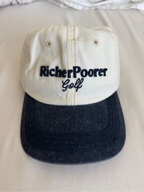 Richer Poorer Golf Hat in Cream & Navy OSFA NWT